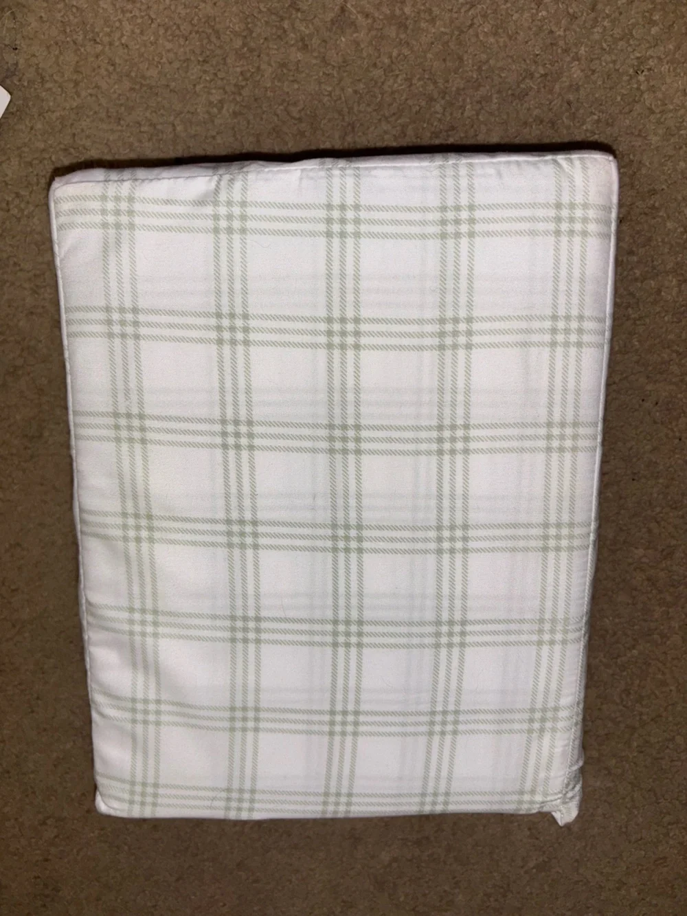 Light Green Plaid Dorm Sheets Twin XL - Sage Green/White NEW